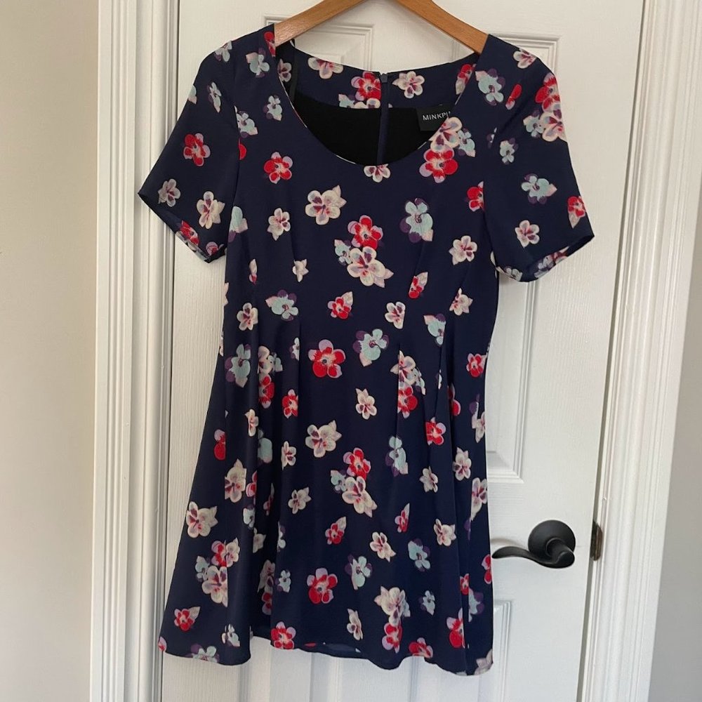 Minkpink floral printed short sleeve mini
